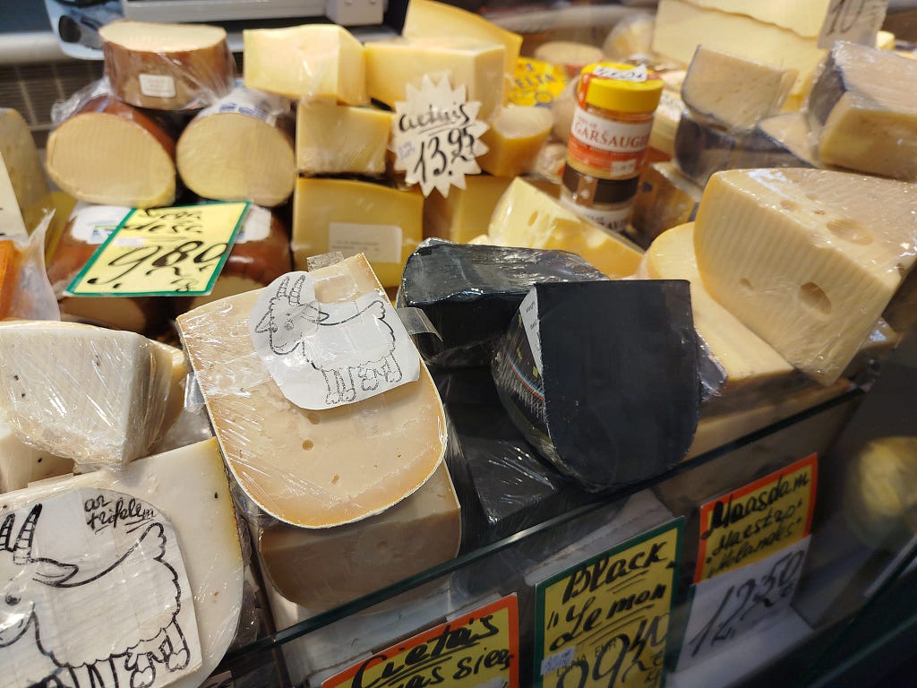 Riga Central market. Cheese