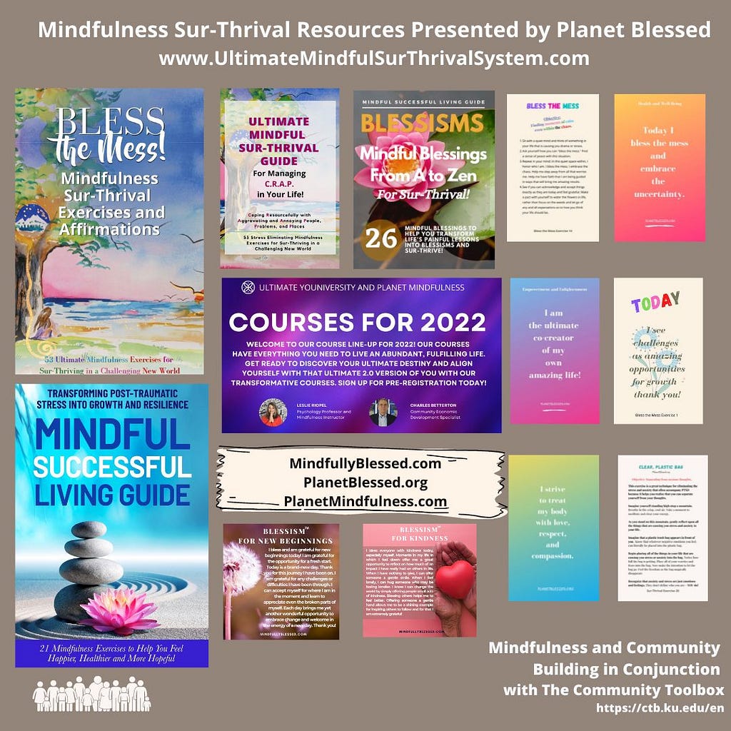 A collage of some of the programs and publications from Planet Blessed and our affiliated nonprofit organizations and cause-oriented companies.