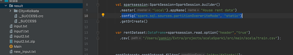 static partition in spark
