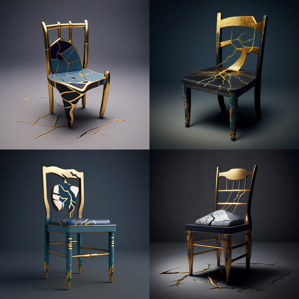 chairs, kintsugi