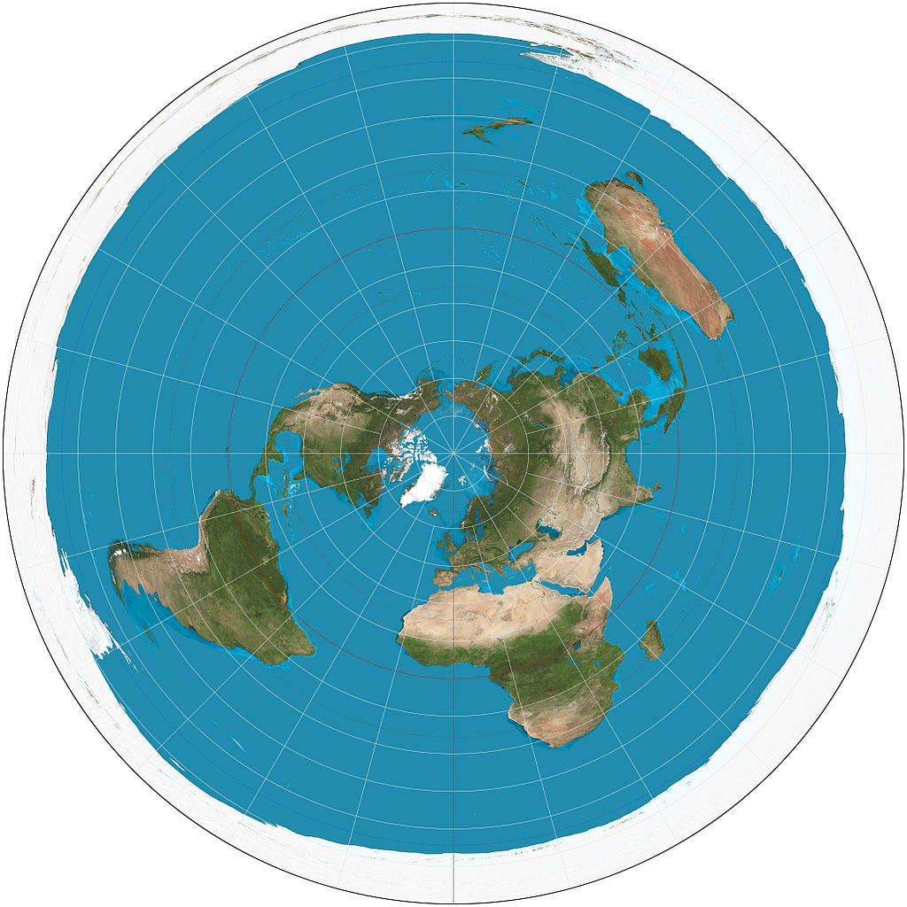Azimuthal equidistant projection, sourced from Wikipedia