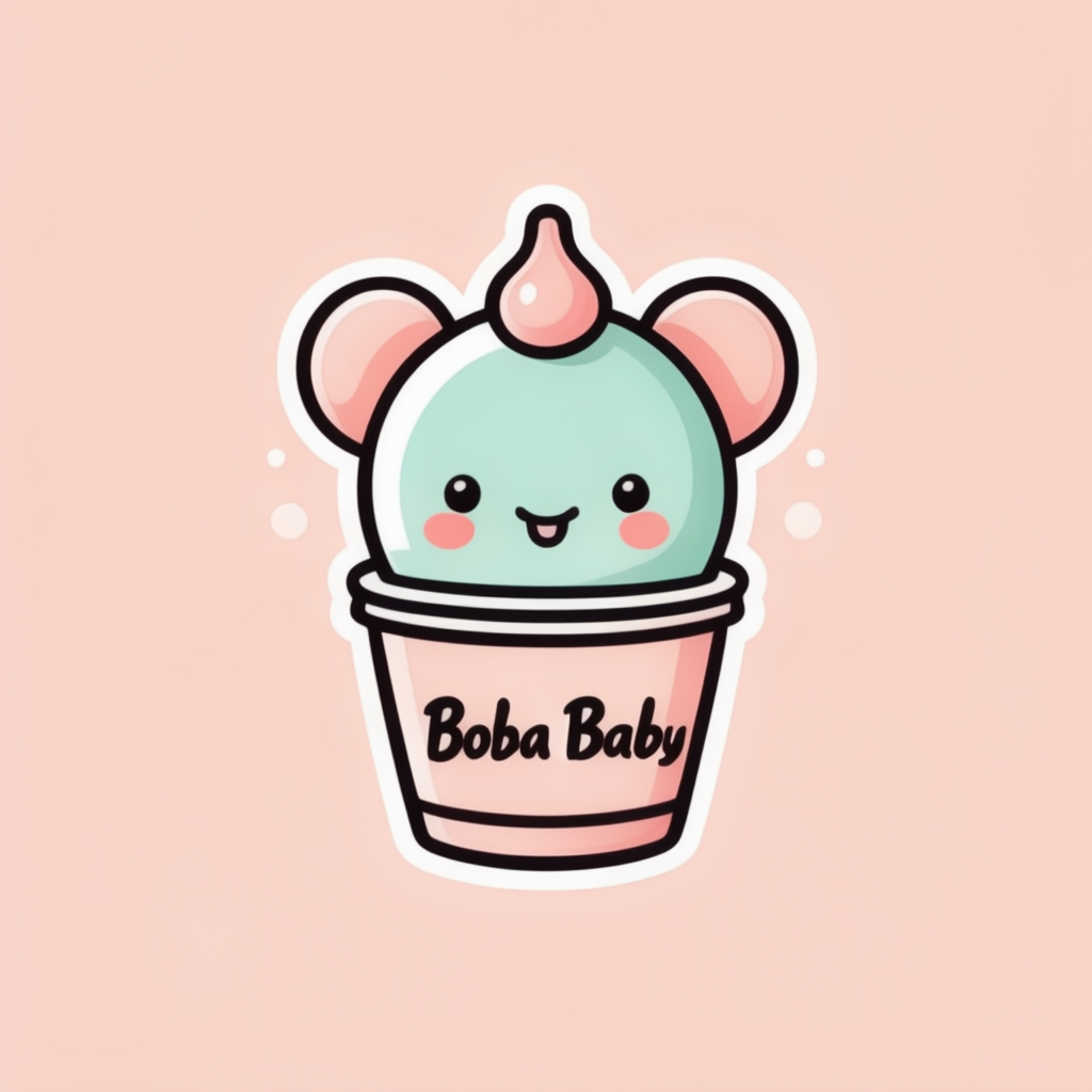 Stable Cascade generated logo version 2 for a bubble tea company called “Boba Baby”.
