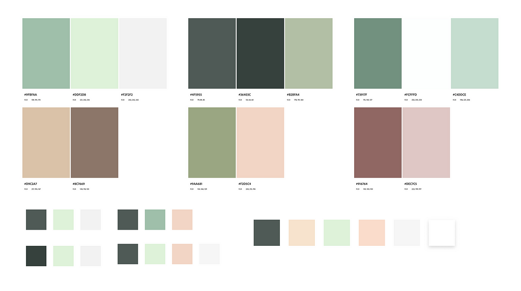 Exploring different potential color themes for my portfolio slides