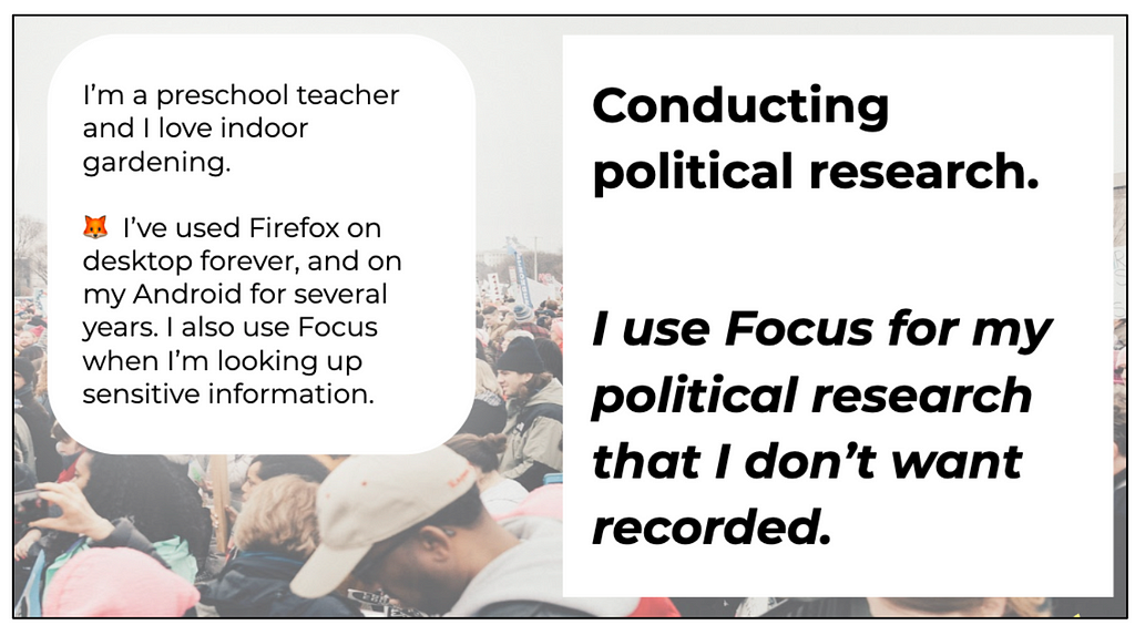 Image from one of our internal presentations where we described the scenario of a preschool teacher using Focus.