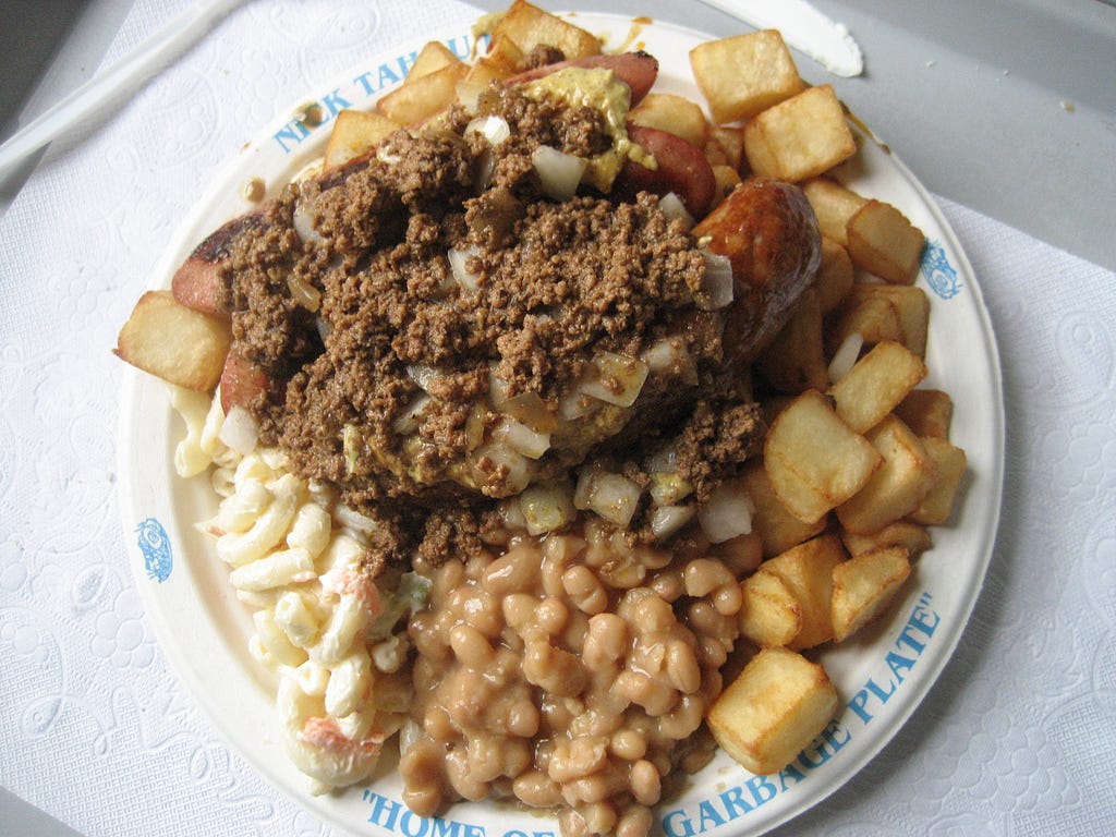 Vintage Garbage Plate, staring you right in the face.
