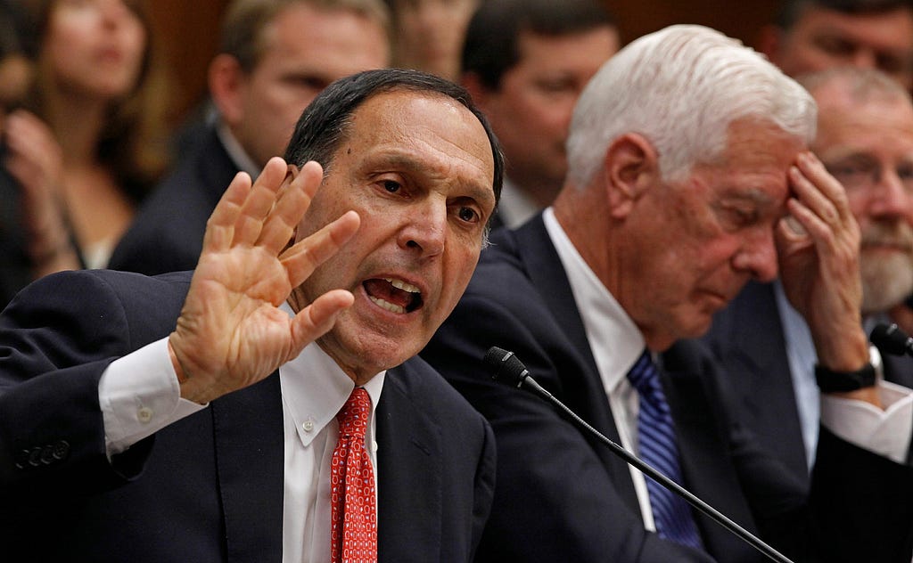 Richard Fuld, former Lehman Brothers’ CEO, left, and Thomas Cruikshank, former chair of Lehman Brothers’ Audit Committee.