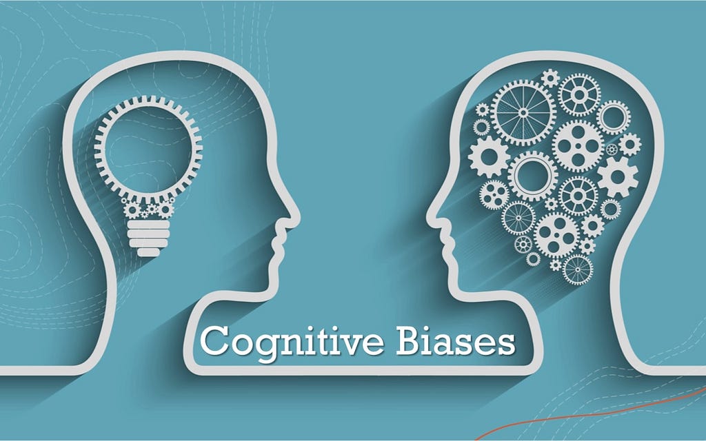 Cognitive Biases written between two head figures