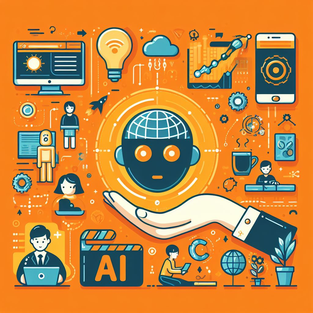 AI applications for website and content creation, collaboration, chatting, video library and documentation, sharing on social media, etc