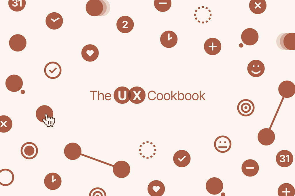 The UX Cookbook’s promotional graphics, with its logo and branding elements
