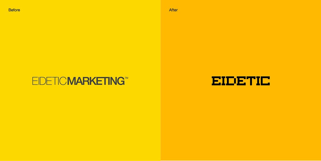 Our logo and color before and after rebranding reference