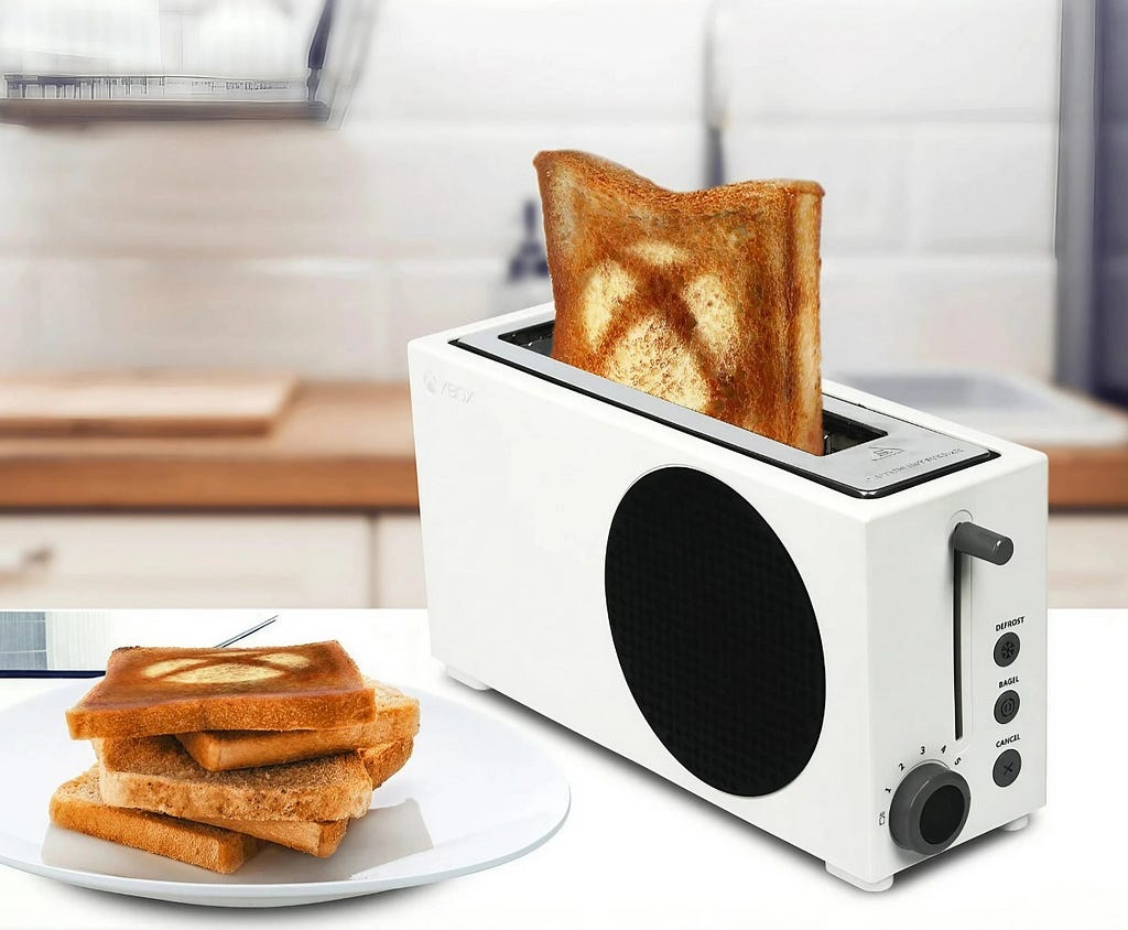 The Xbox toaster has six browning settings