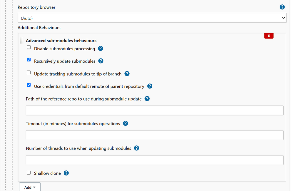 Configurations needed to work with submodules