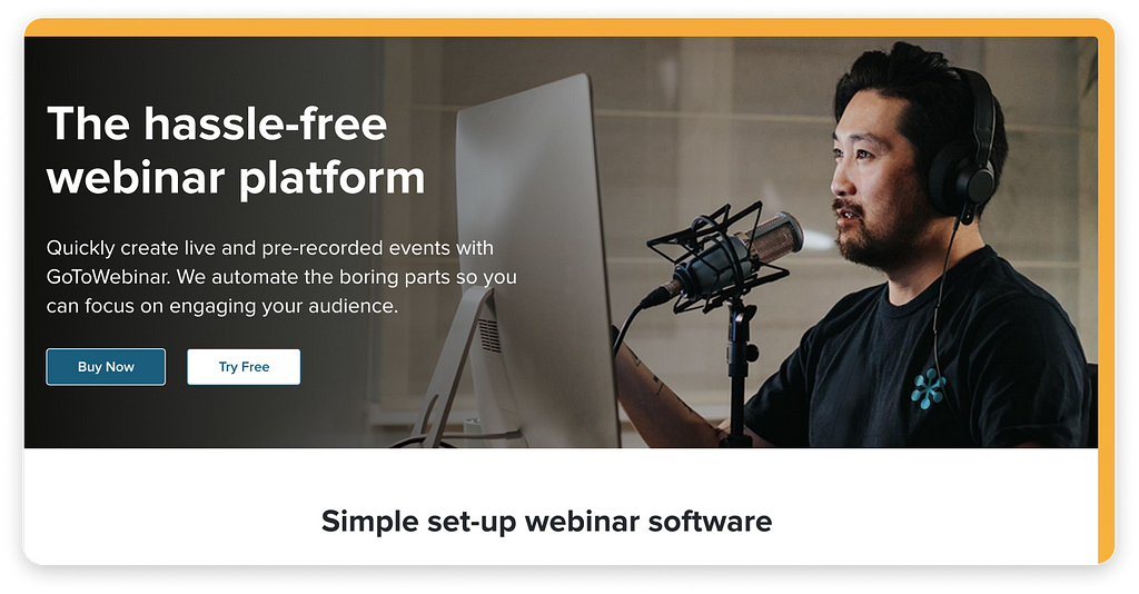 Gotowebinar is another virtual events platform for webinars like Airmeet.