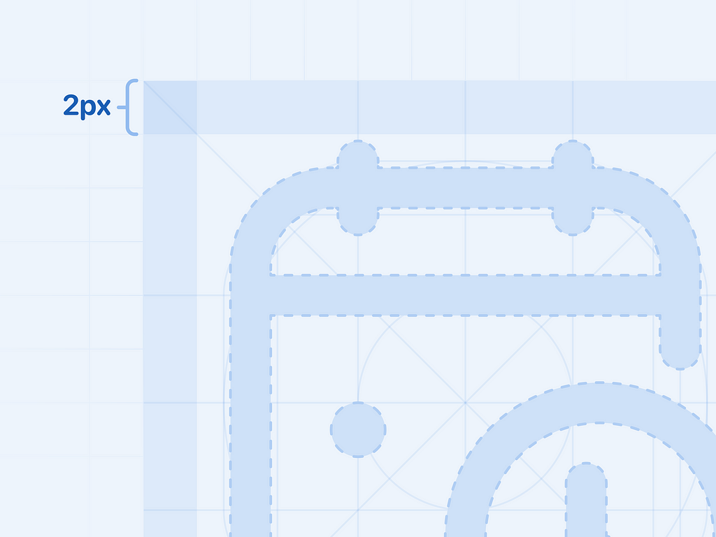 blu icon grids and paddings