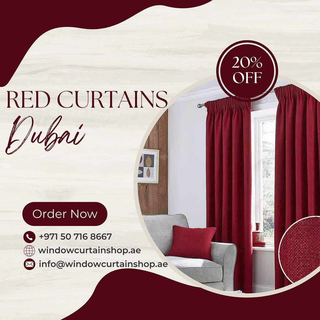 Are you looking for high-quality red curtains in Dubai? Don’t worry. We specialize in creating supreme quality red curtains for homes and businesses in Dubai.