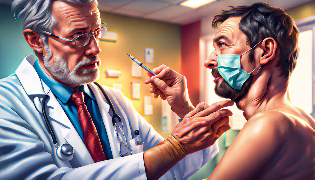 Doctor examining patient