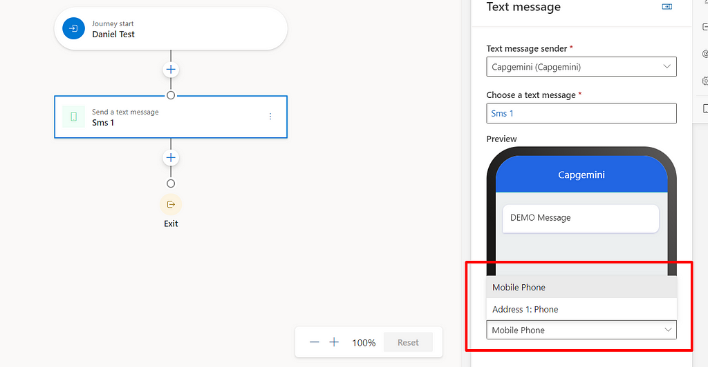 Demonstration on how to add attributes to send messages in a Journey