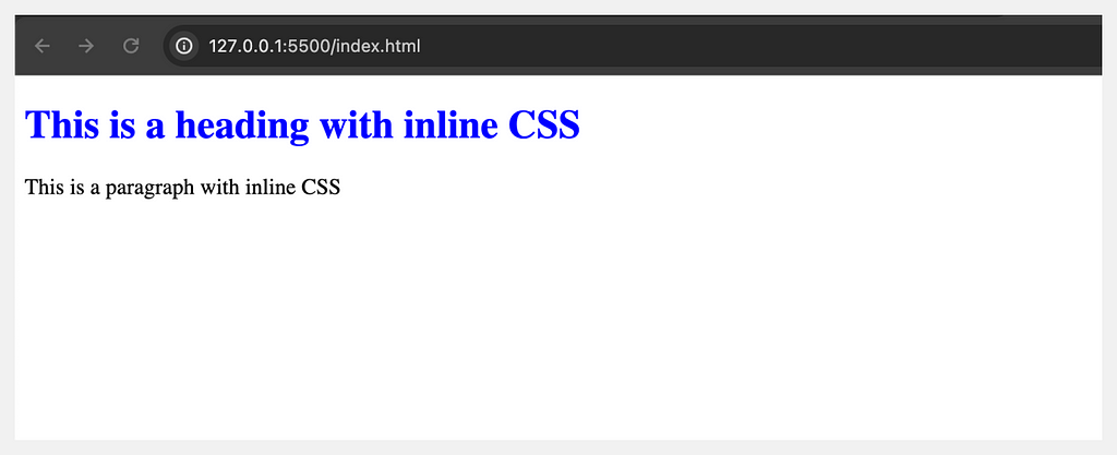 Inline CSS with HTML