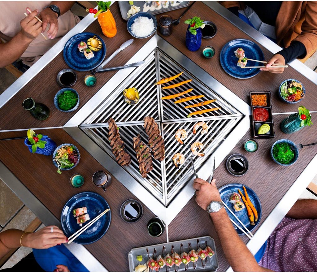 korean bbq grill table