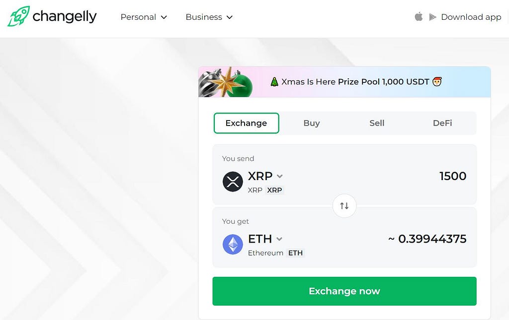 Convert XRP to ETH with Changelly