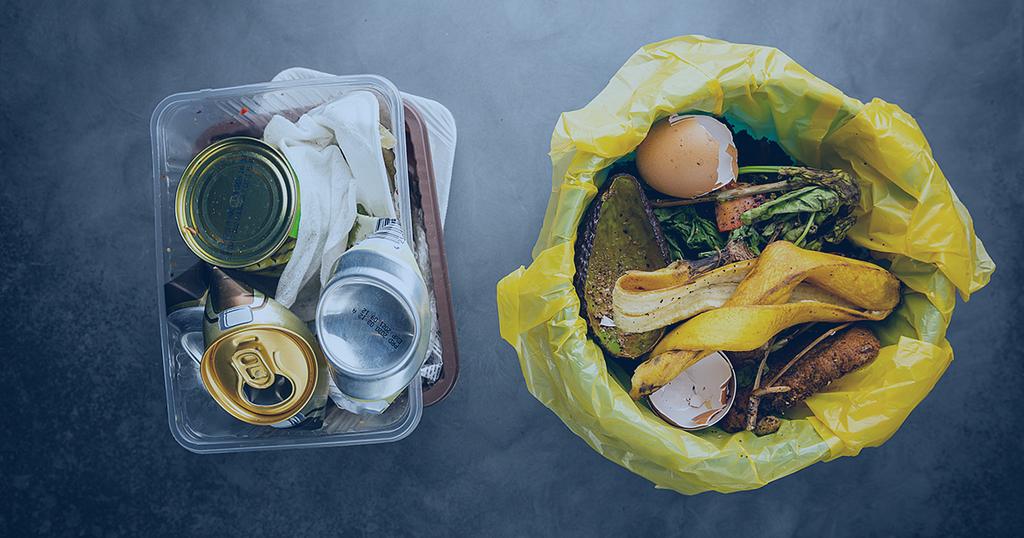 picture showing food in the dustbin