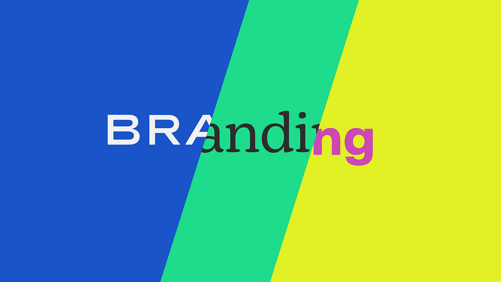 A graphical representation of the word “branding” featuring three different fonts