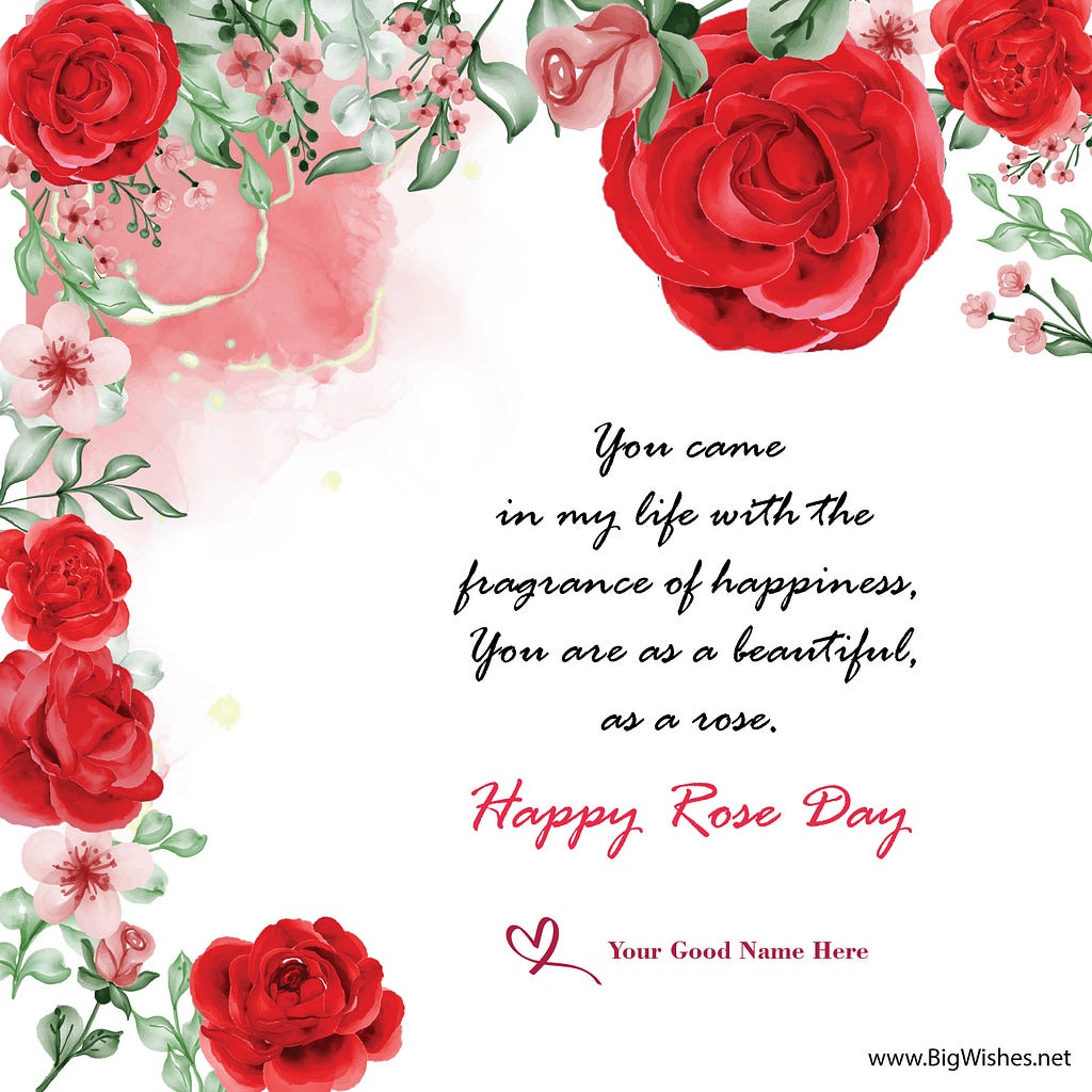 Rose Day 2023 Wishes Image with Name