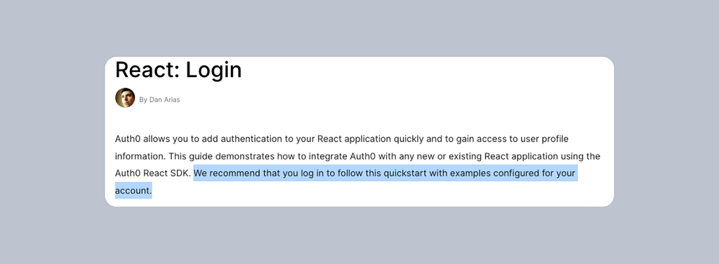Screenshot showing instructions to log in