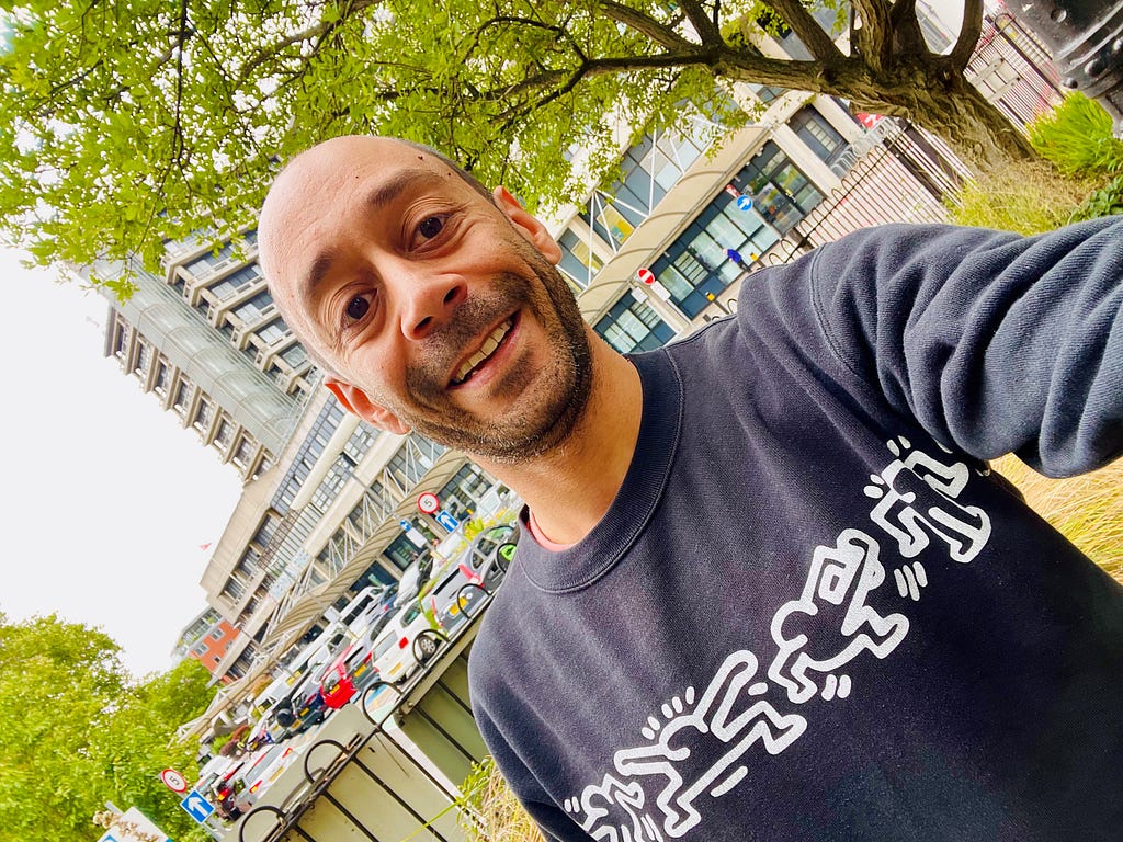 Ant Babajee outside the Royal Free Hospital