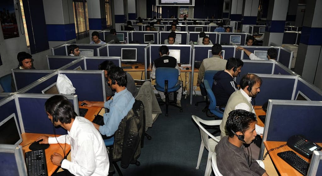 An Indian scam call centre