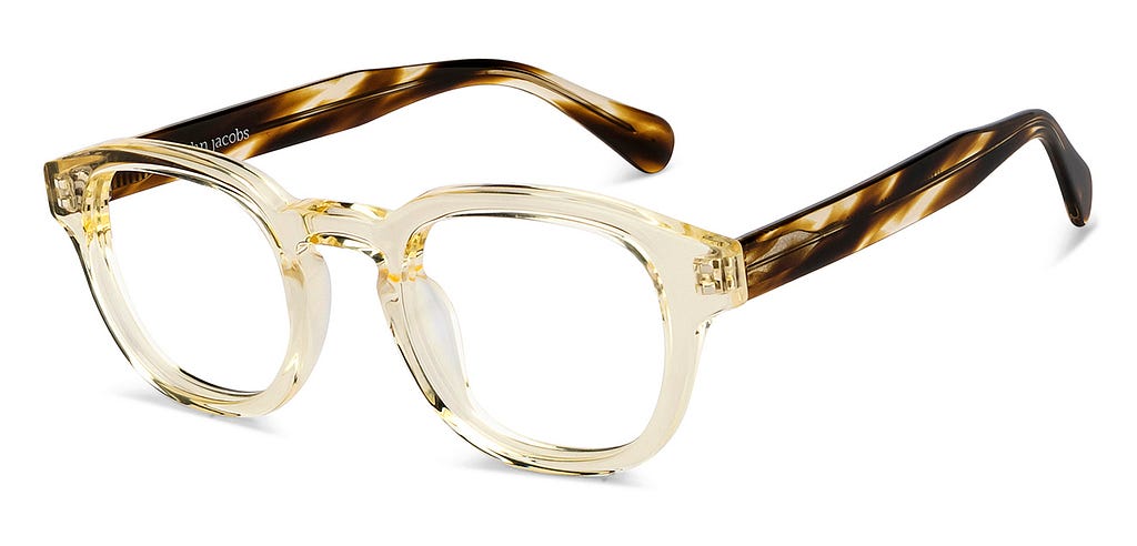 Yellow Transparent Full Rim Wayfarer Eyeglasses