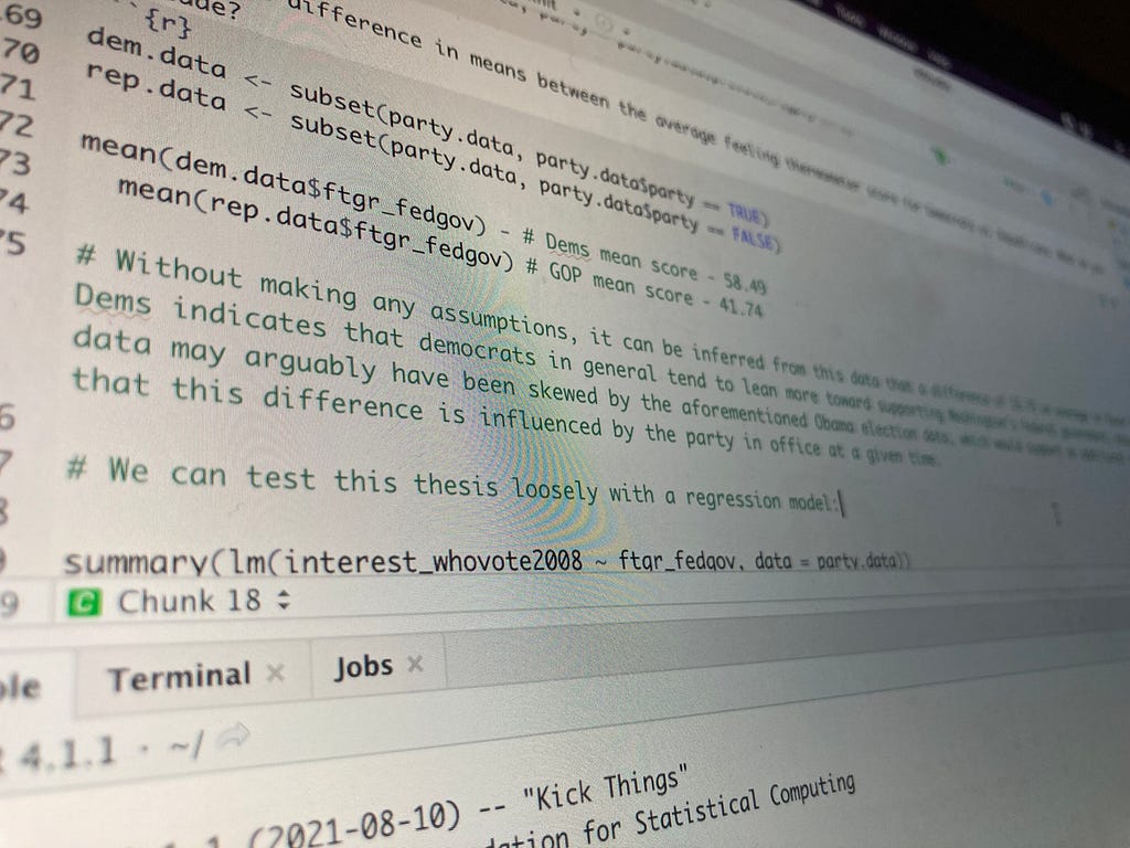 Snapshot from a portion of my DATA-2100 final exam