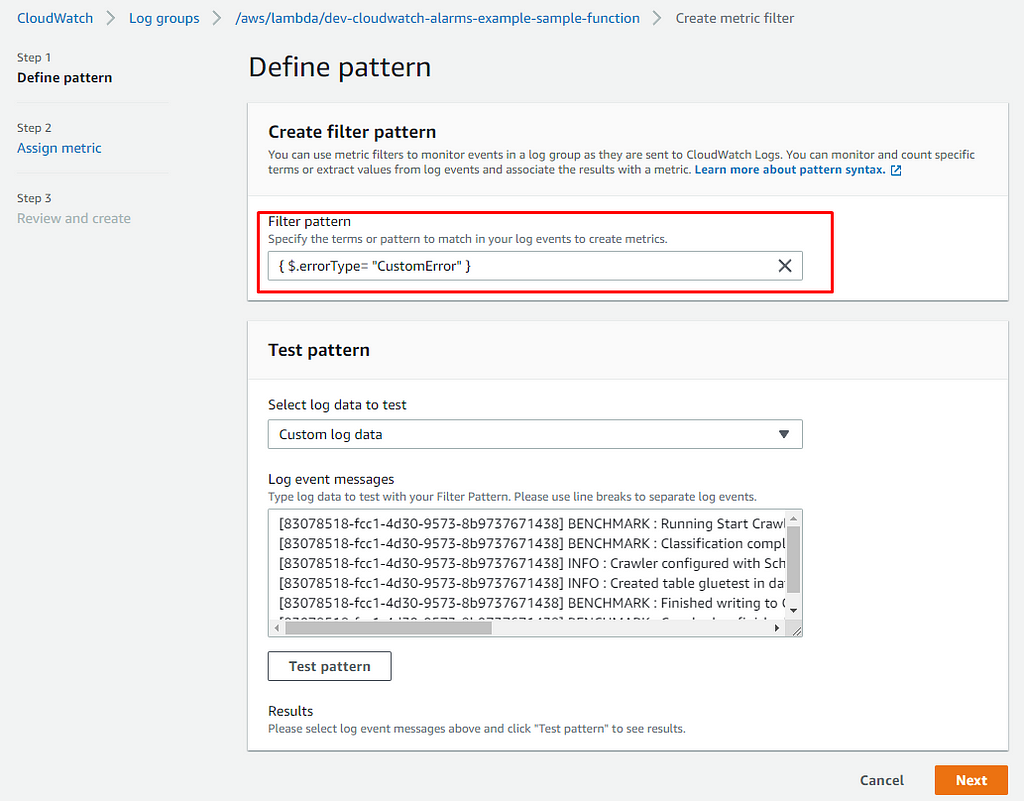 Creating a filter pattern