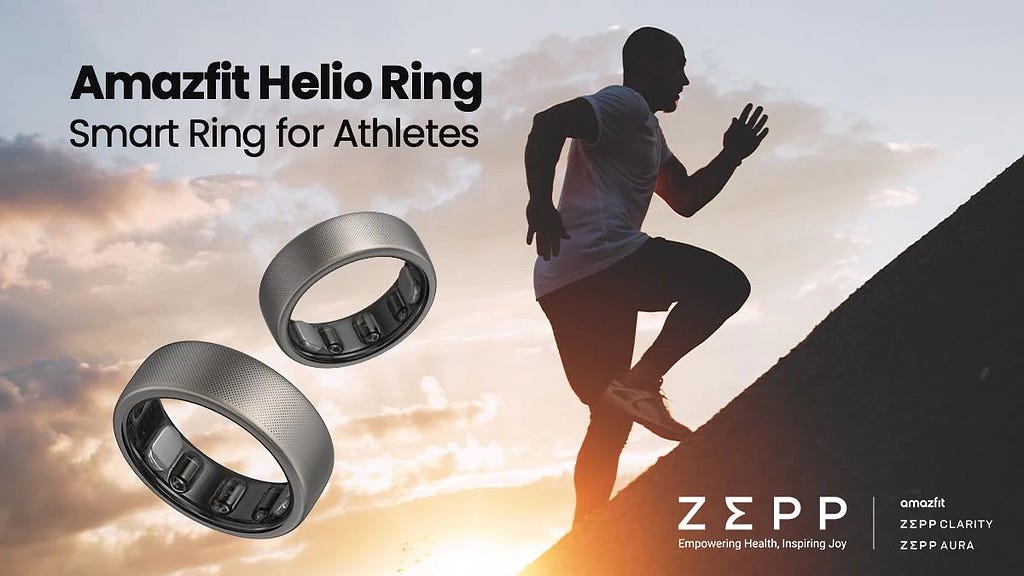 Photo of the Amazfit Helio Ring by Zepp Health, a smart ring designed for fitness and wellness tracking