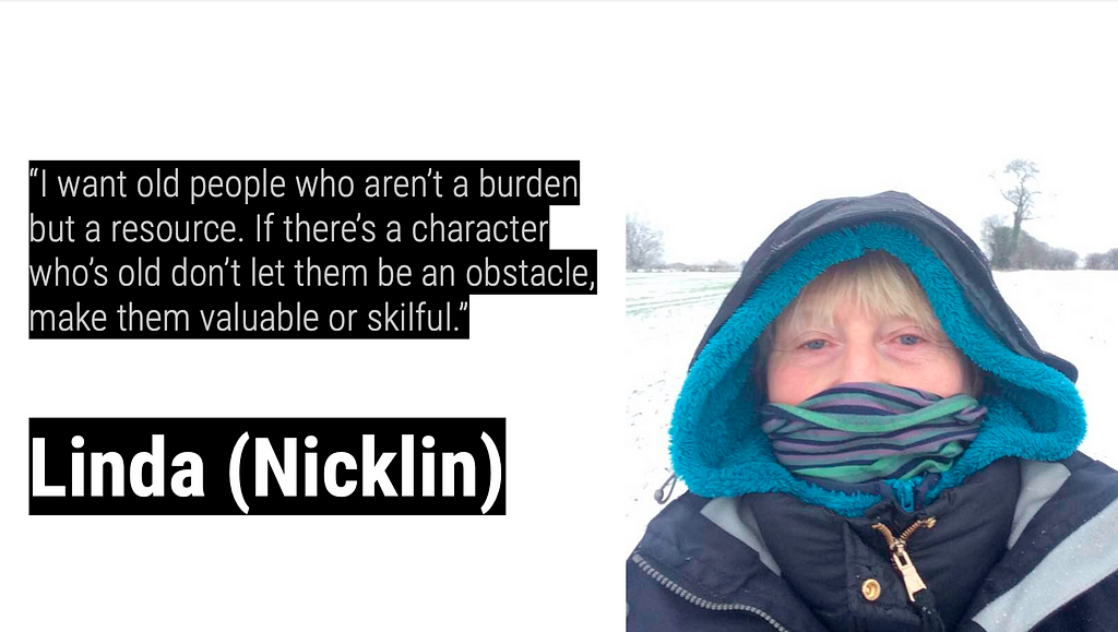 A picture of Linda Nicklin and a caption of her name