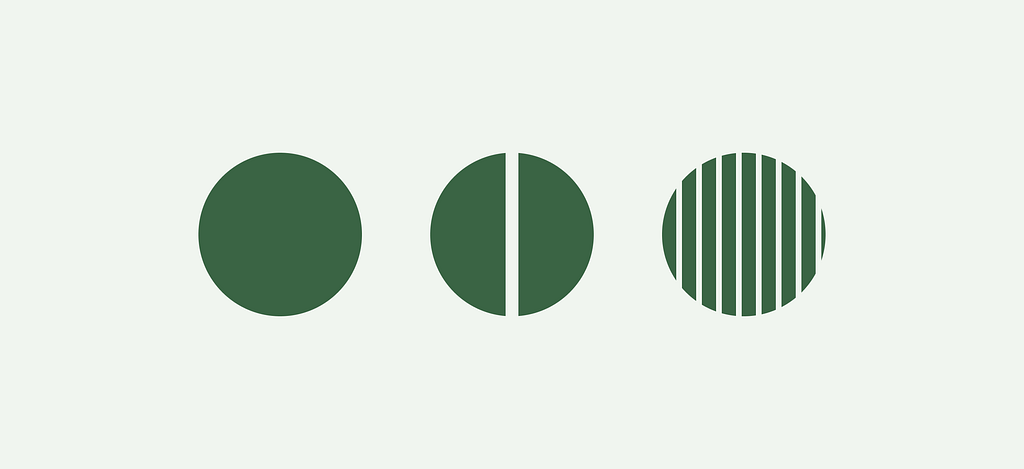 Three different circles showing variations on an idea.