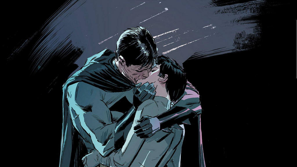 Bruce kissing Selina