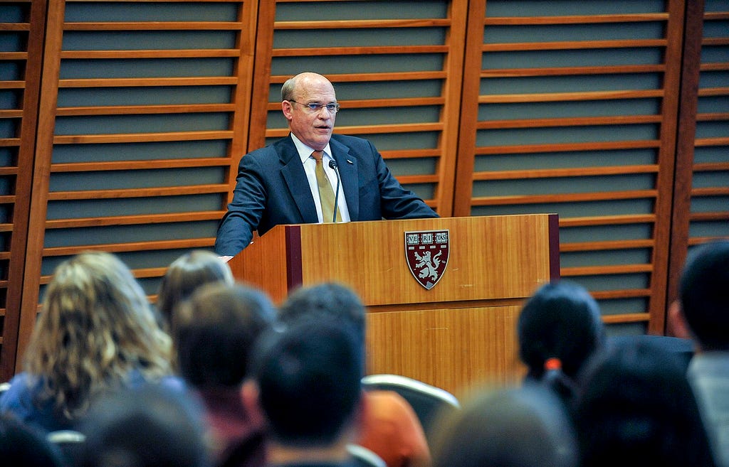 Rear Admiral Ziemer addresses the Harvard Global Health Institute