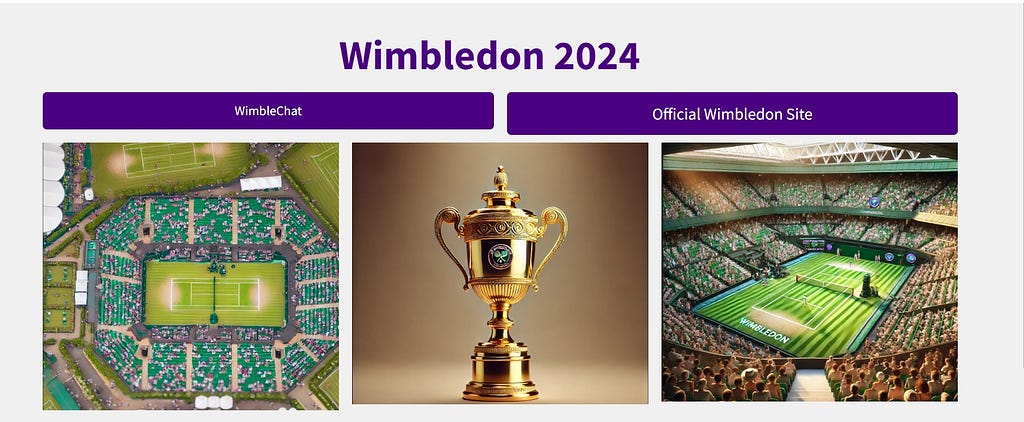 Fig1: First page of Wimblechat(Wimbledon 2024 Chatbot)