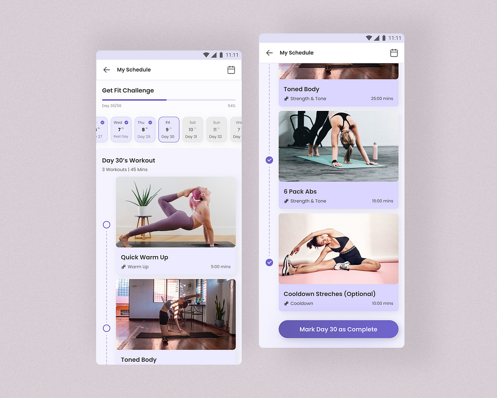 100 days of Daily UI Day 41 — Workout 🏋🚴 UI Design