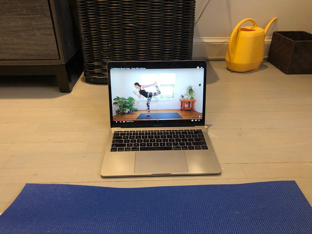 Following Adriene’s “Confidence Boost Yoga” video.