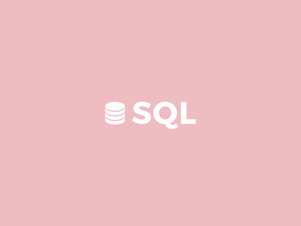 SQL escrito em branco no fundo rosa