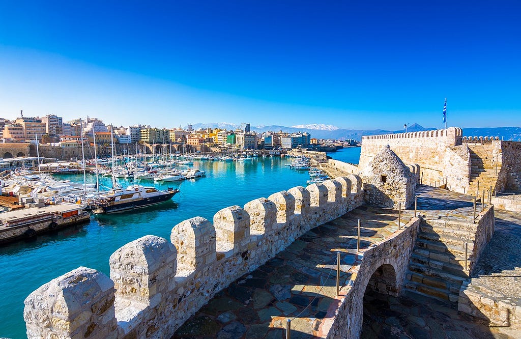View of the harbor from the Venetian Walls of Heraklion