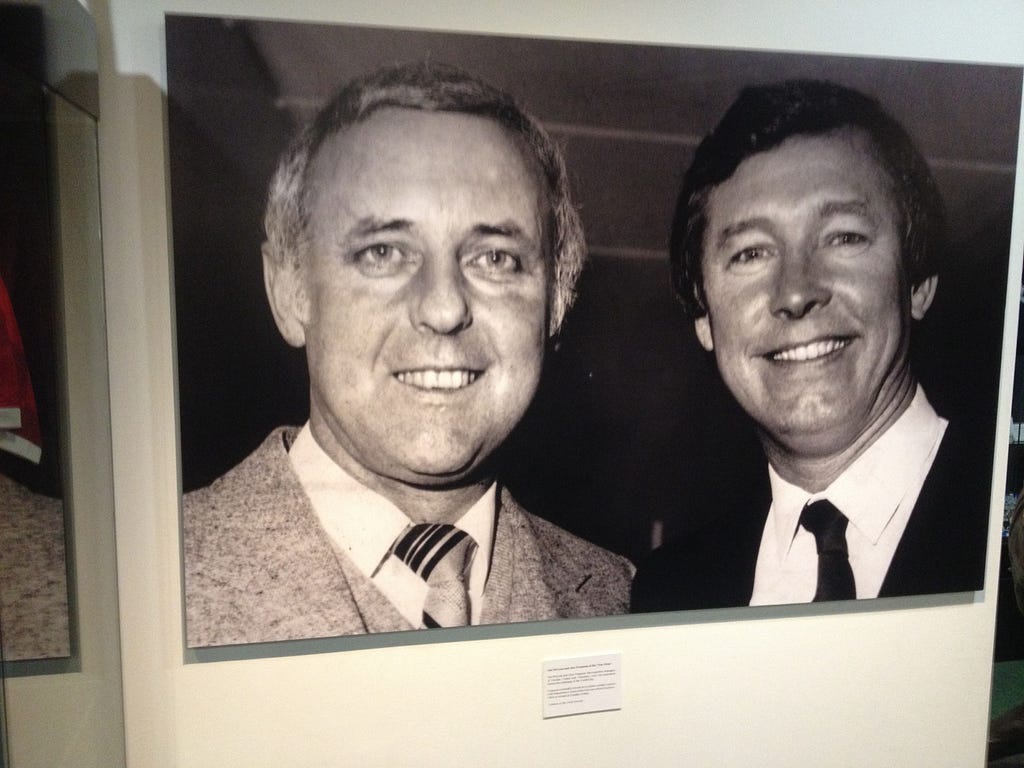 Photograph of Jim McLean and Sir Alex Ferguson