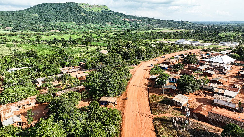 Aerial shot of Bukunor community.