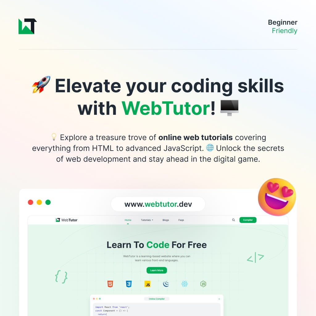 Online Web Tutorials — Elevate your coding skills with WebTutor!