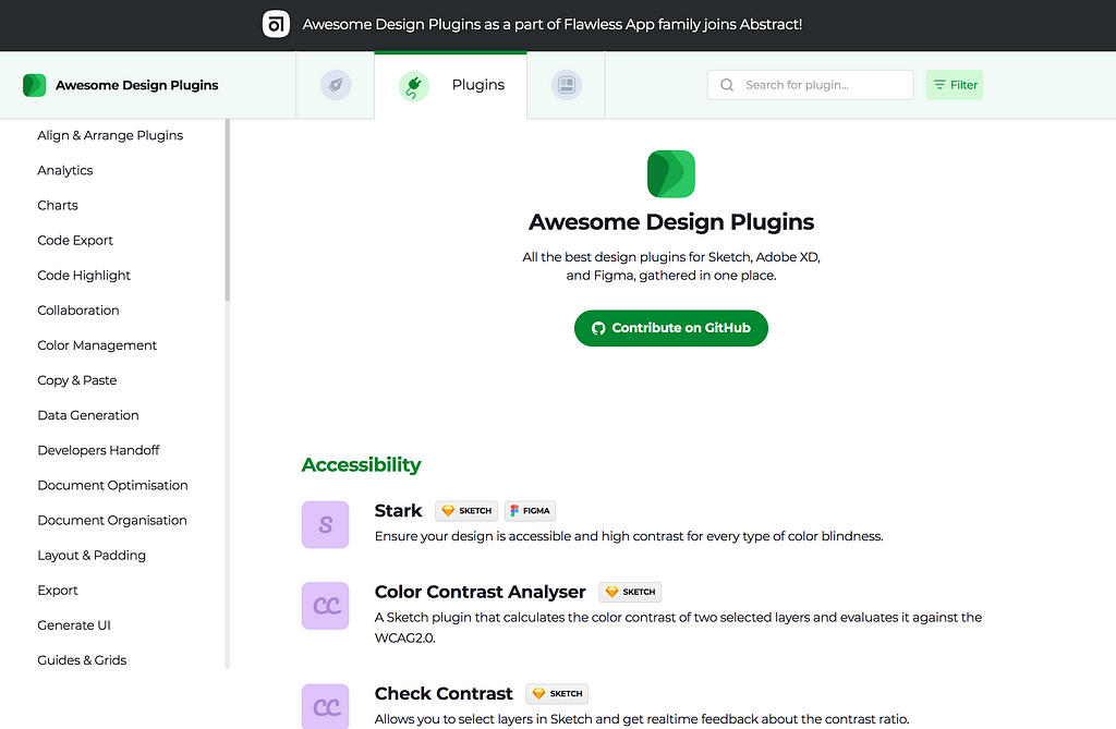 the homepage of awesome design plugins