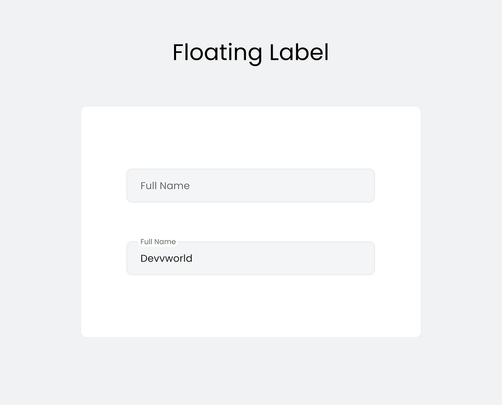 Floating label with pure CSS