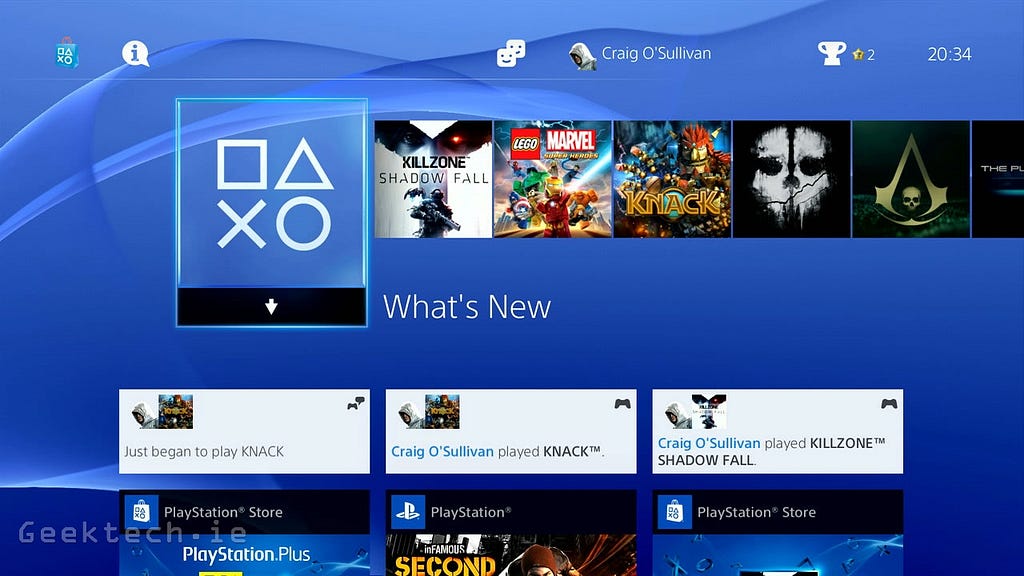 screenshot of ps4 user interface showing a selection of game titles