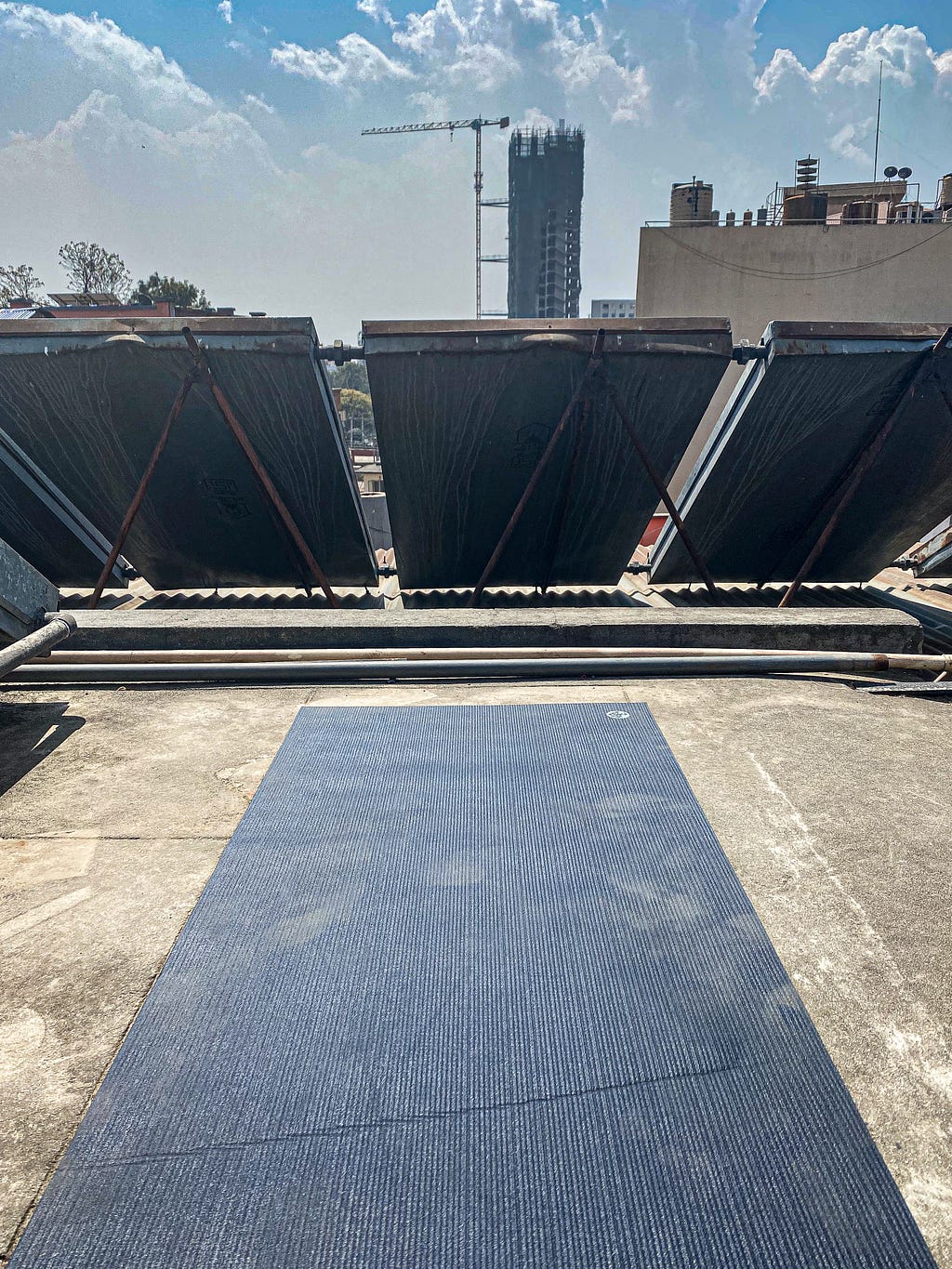 Daily Quarantine Rooftop Yoga- Photo by Author